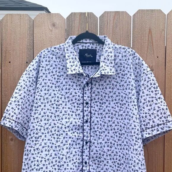 Take 50% OFF- Amedeo Men’s Short-sleeved Button Down Shirt, Size-5XL - Picture 2 of 9